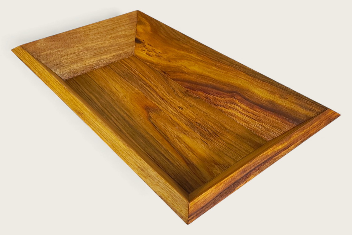 Canarywood Catch-All Bowl (#340) with horizontal face grain, a rectangle shape, and a warm tung oil finish.